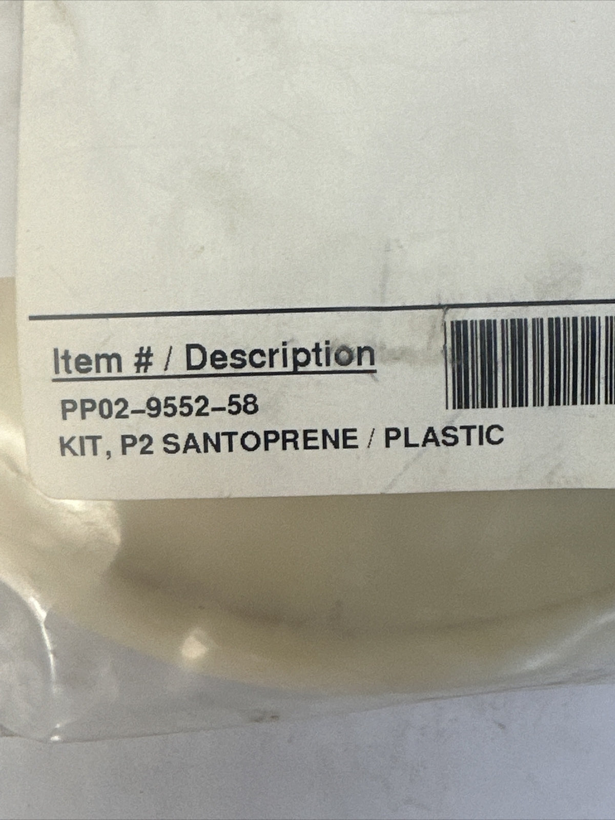 PUMPER PARTS PP02-9552-58 KIT P2 SANTOPRENE PLASTIC