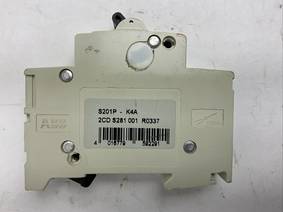 ABB S201P-K4A 230/400VAC 4A 1POLE CIRCUIT BREAKER