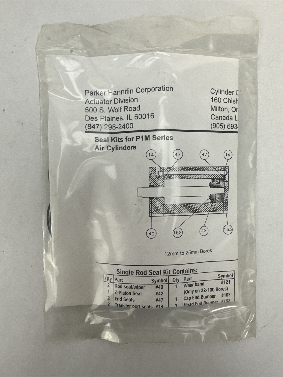 PARKER P1M-6KRT S/KIT DBL 32MM GP1 PIM REPAIR KIT