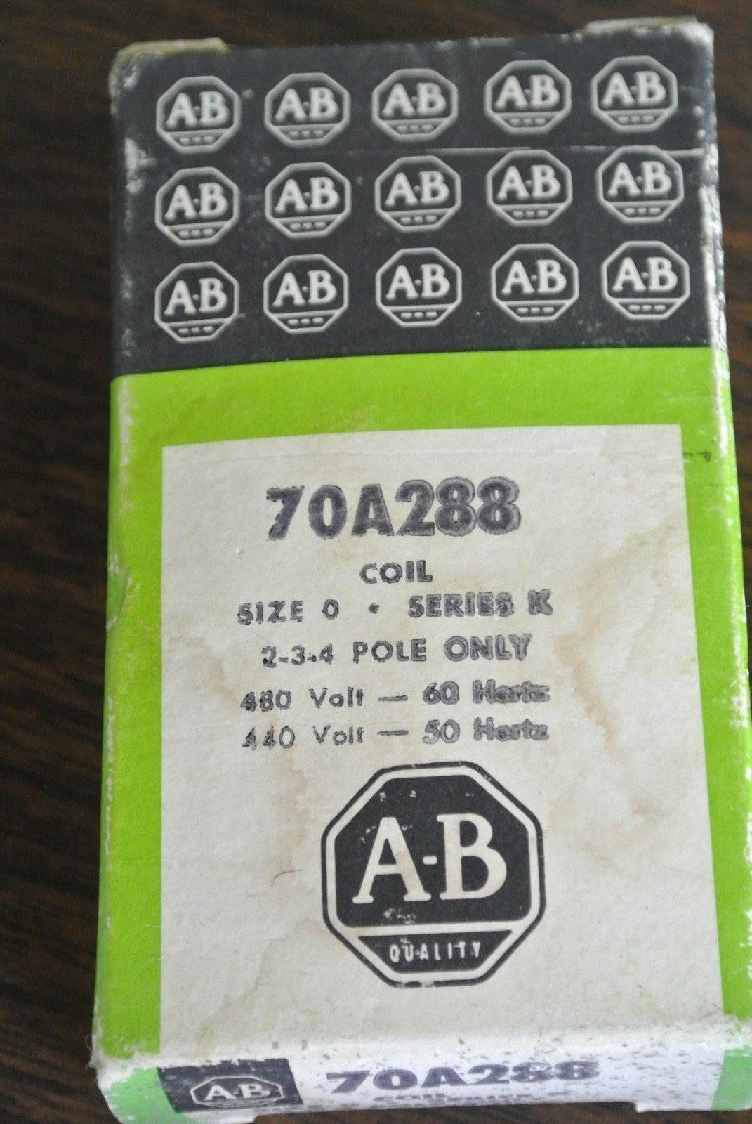 ALLEN-BRADLEY 70A288 COIL SIZE 0 Ser. K 440/480V, 2-3-4 POLE ONLY - NEW SURPLUS