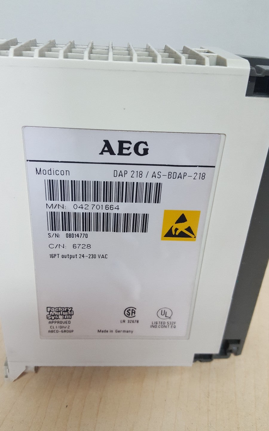 AEG Modicon AS-BDAP-218 DAP 218 Output Module 16X24-230VAC 16X24-115VAC