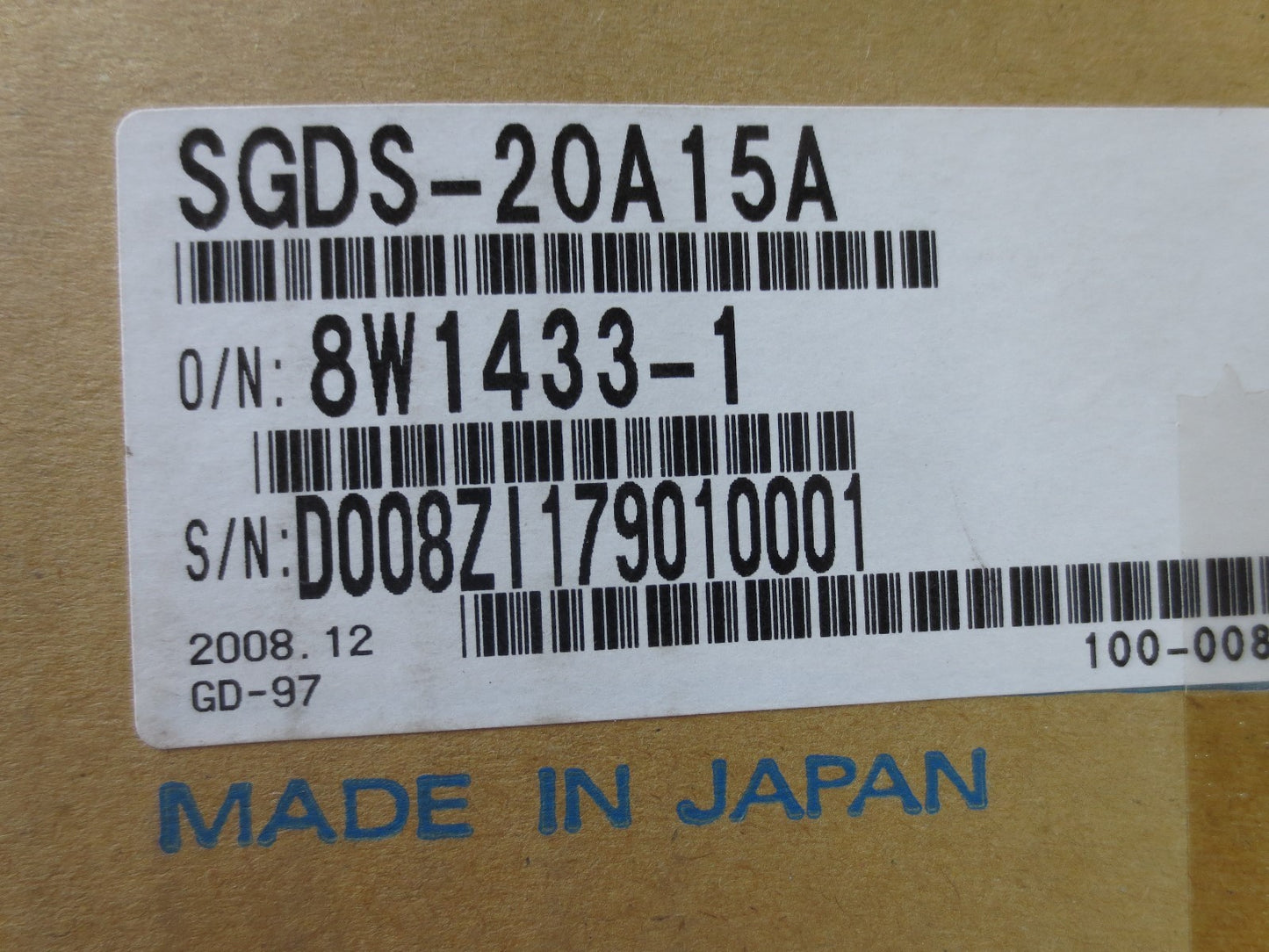 YASKAWA SGDS-20A15A AC SERVOPACK OUTPUT: 230VAC, 0-300Hz 18.5A NEW SURPLUS in US