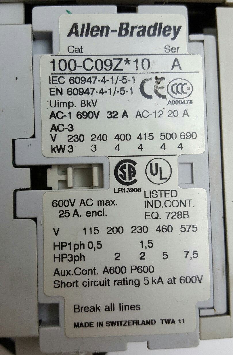 Allen Bradley Comb Starter # 190S-ADNJ2-CA40C B