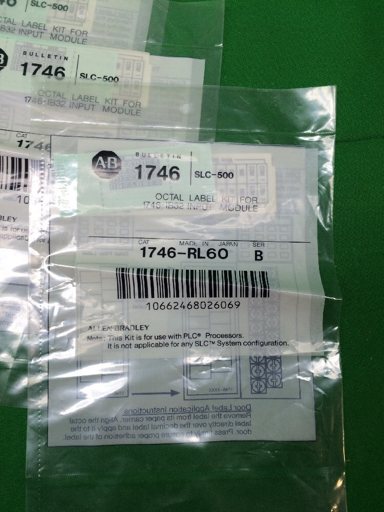 *LOT OF10* ALLEN BRADLEY 1746-RL60 LABEL KIT FOR 1746-IB32 INPUT MODULE