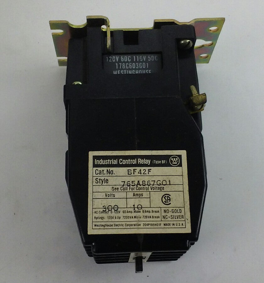 Westinghouse BFE42F INDUSTRIAL CONTROL RELAY - 300V, 10A - 110/120V Coil (NEW)