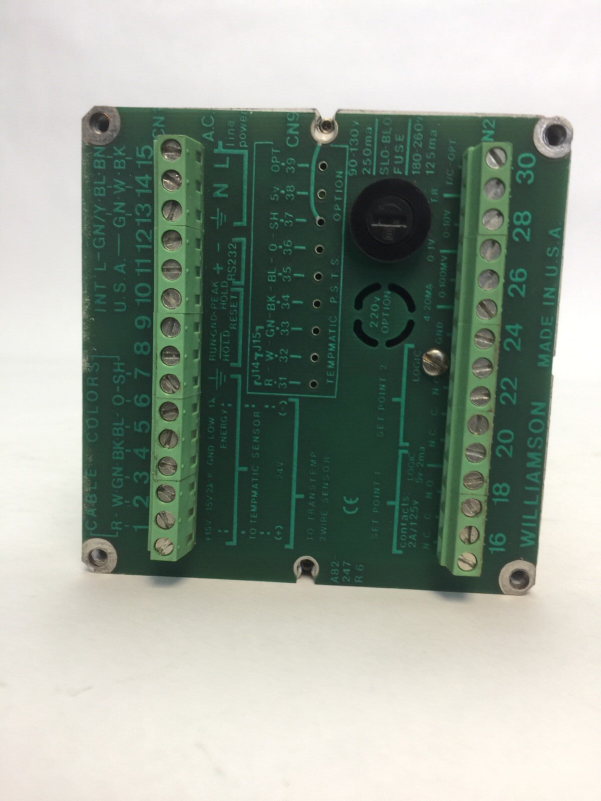 WILLIAMSON FV5200D-F-22 TEMPERATURE CONTROL MODULE 500-1200F 0.75"@12" 110VAC