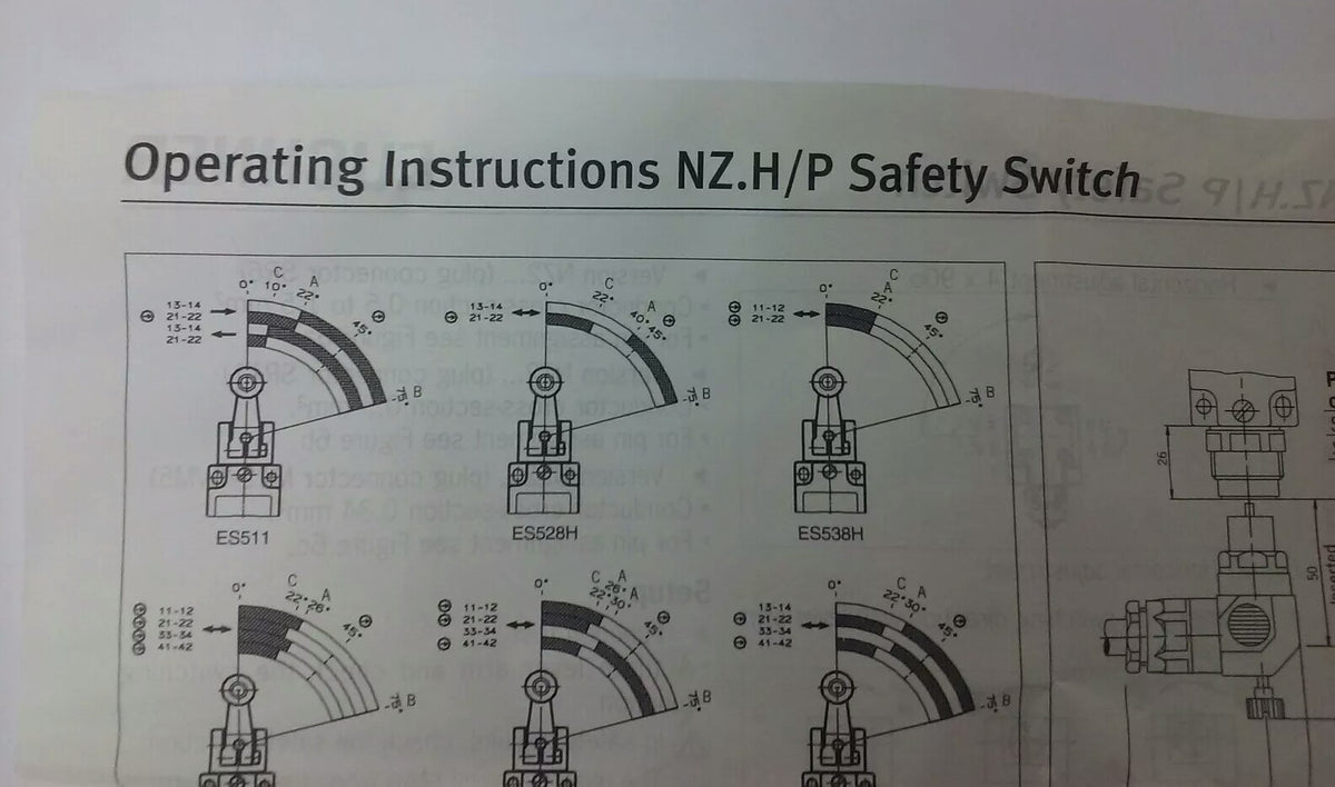 EUCHNER SAFETY SWITCH NZ2HB-3131 , AC-15 4A 50V, DC-13 4A 24V