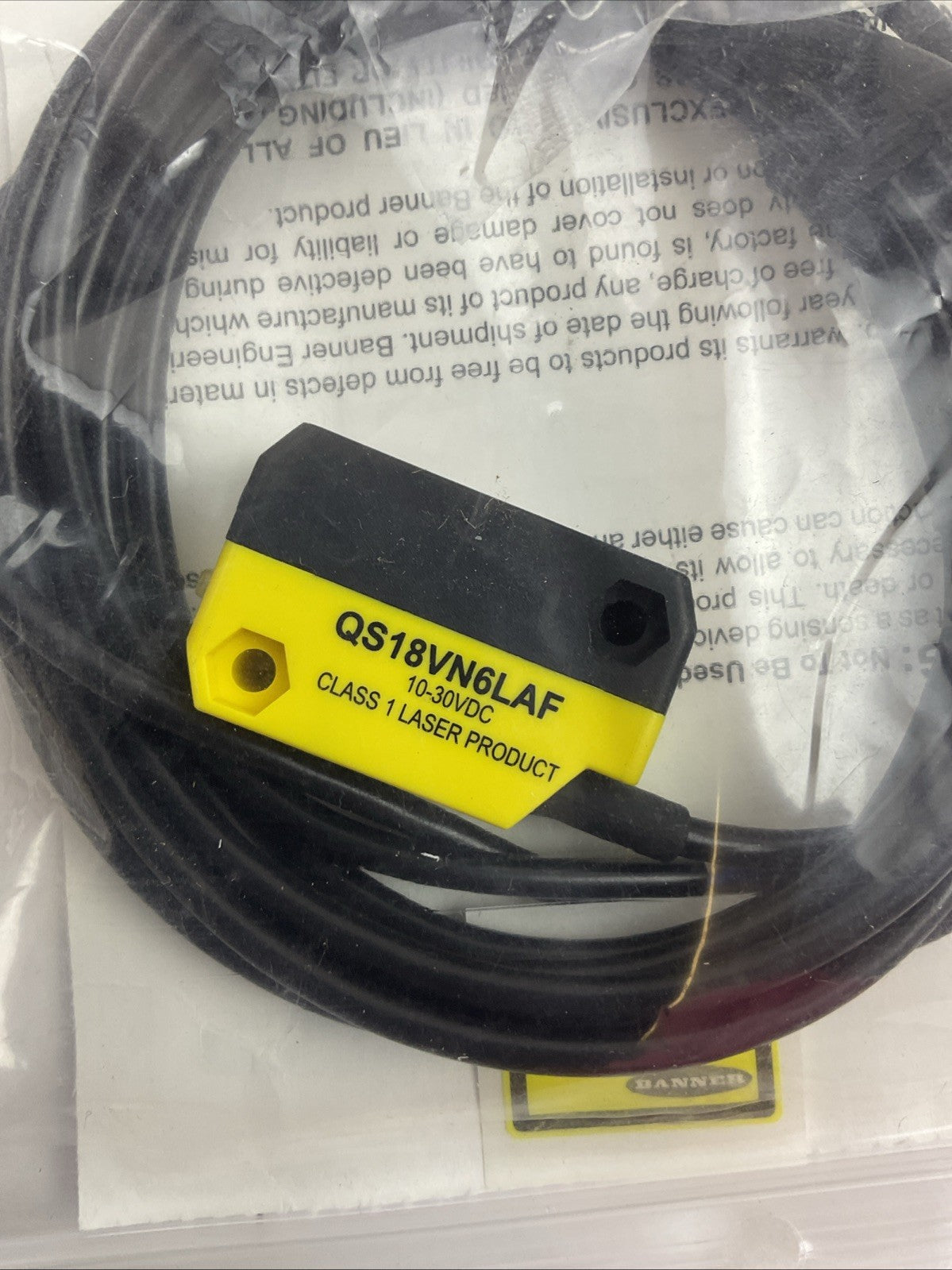 BANNER QS18VN6LAF PHOTOELECTRIC SENSOR 10-30VDC