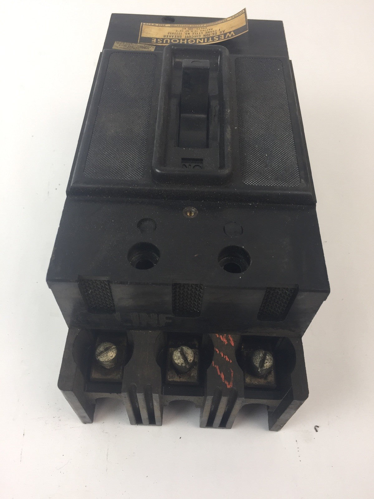 WESTINGHOUSE 1222032 AB DE-ION CIRCUIT BREAKER 15A 600VAC 3 POLE