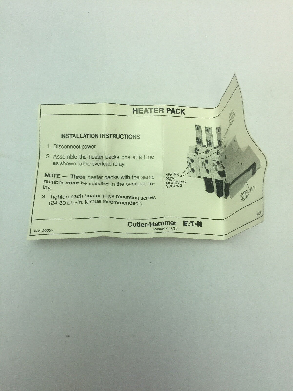 CUTLER HAMMER H2018-3 HEATER PACK (SET OF THREE) 18.0-24.5 AMP