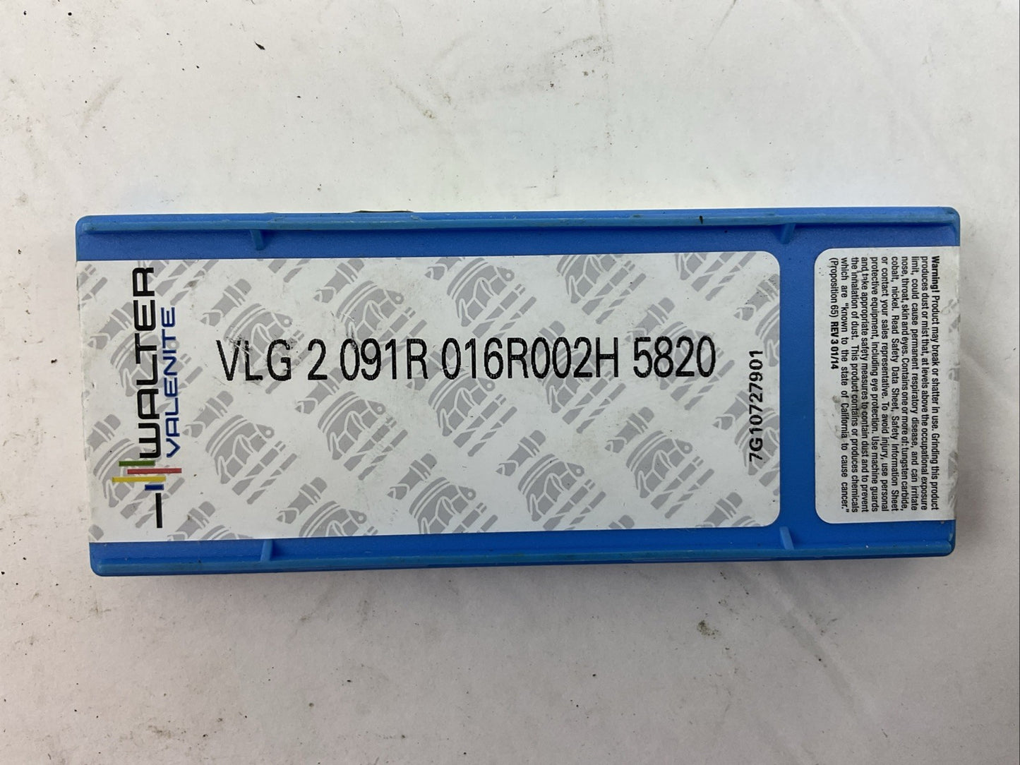 WALTER VALENITE VLG 2 091R 016R002H 5820 CARBIDE INSERT (BOX OF 7)
