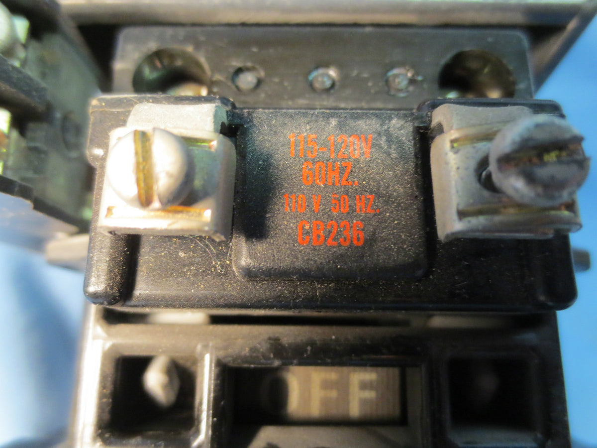 ALLEN-BRADLEY 509-AOD STARTER Ser B w/ W44 HEATERS, CB236 COIL, 595-A AUX CONT