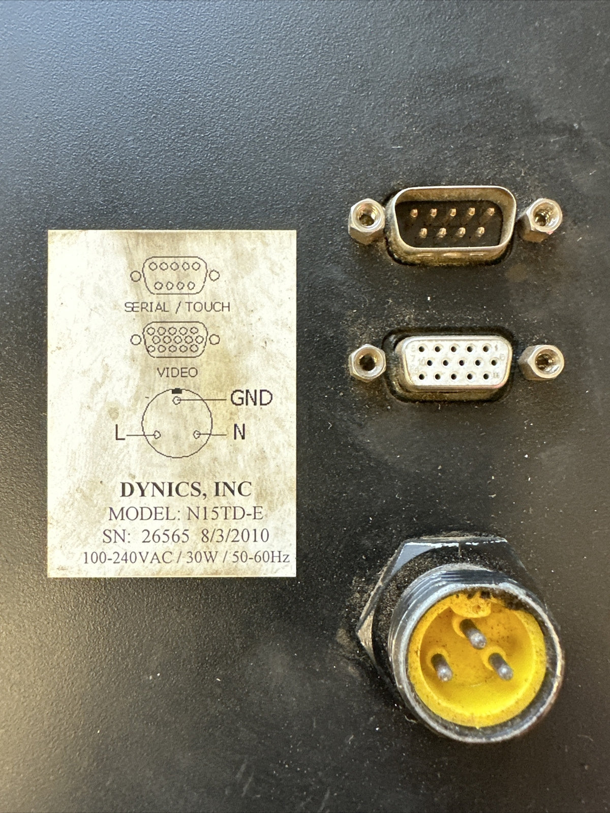 DYNICS N15TD-E 100-240VAC 30E 50/60HZ 15" DISPLAY