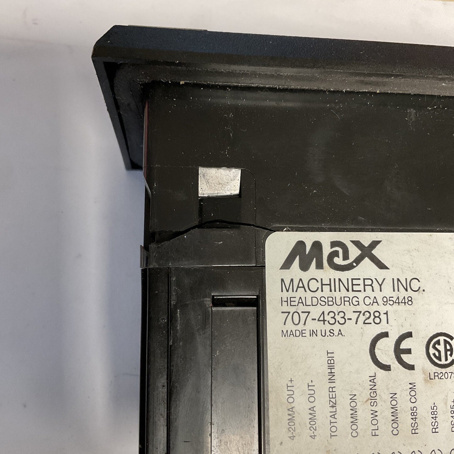 MAX MACHINERY INC 120-200 FLOW INDICATOR CONTROLLER 24VDC 130VAC .4A 50/60HZ