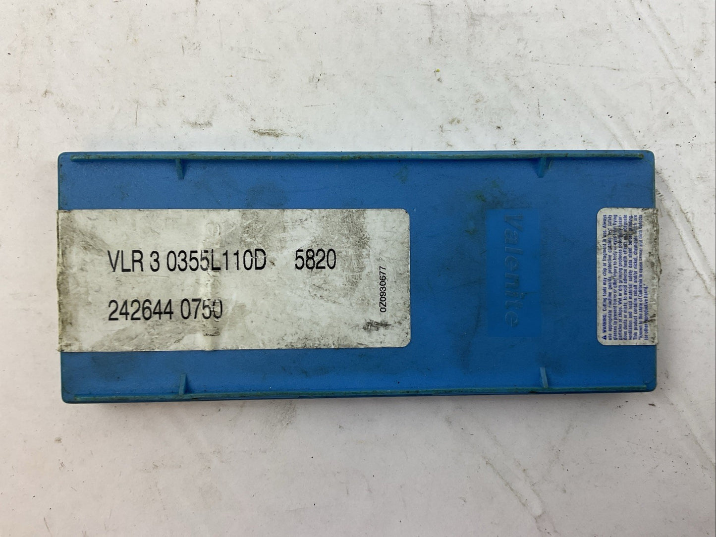 VALENITE VLR 3 0355L110D 5820 CARBIDE INSERT (BOX OF 9)