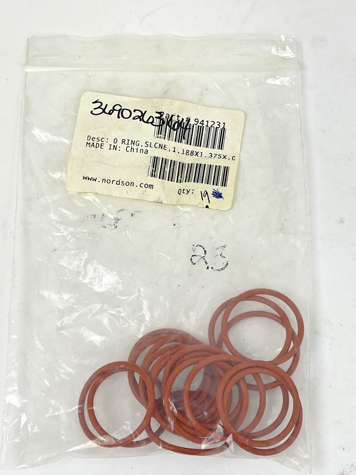 NORDSON *LOT OF 19* 941231 O-Ring FOR PRODIGY POWDER TRANSFER PUMP REPAIR/MAINT.