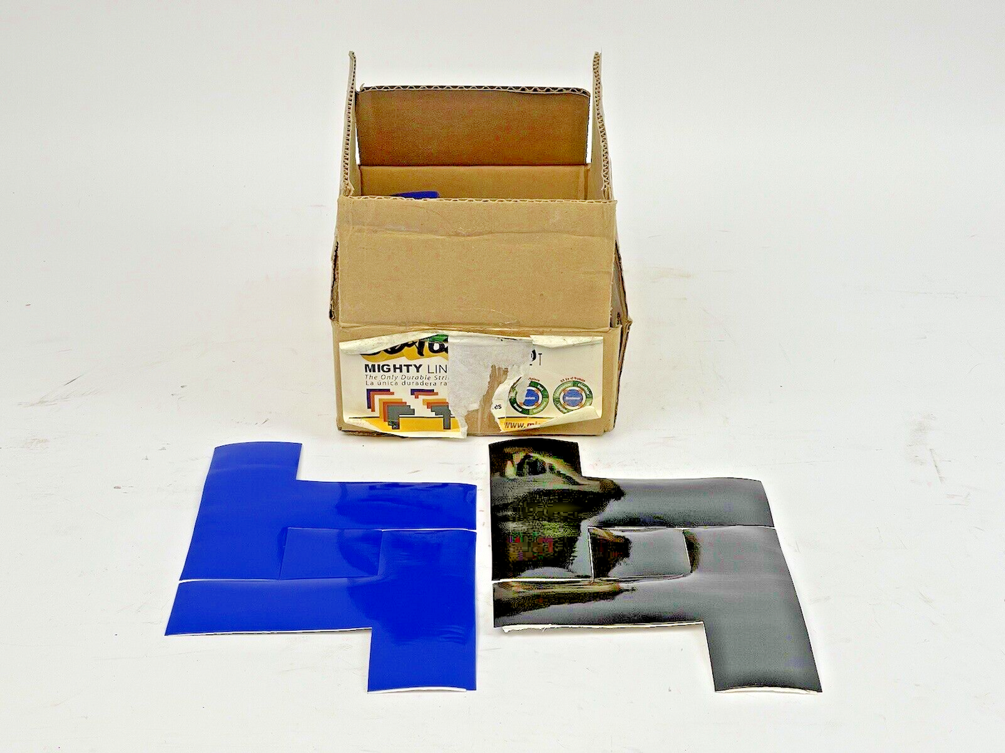MIGHTY LINE TAPE - BOX of 78 T'S - (48) BLACK T, (30) BLUE T - ASSORTED 6"X6"X2"