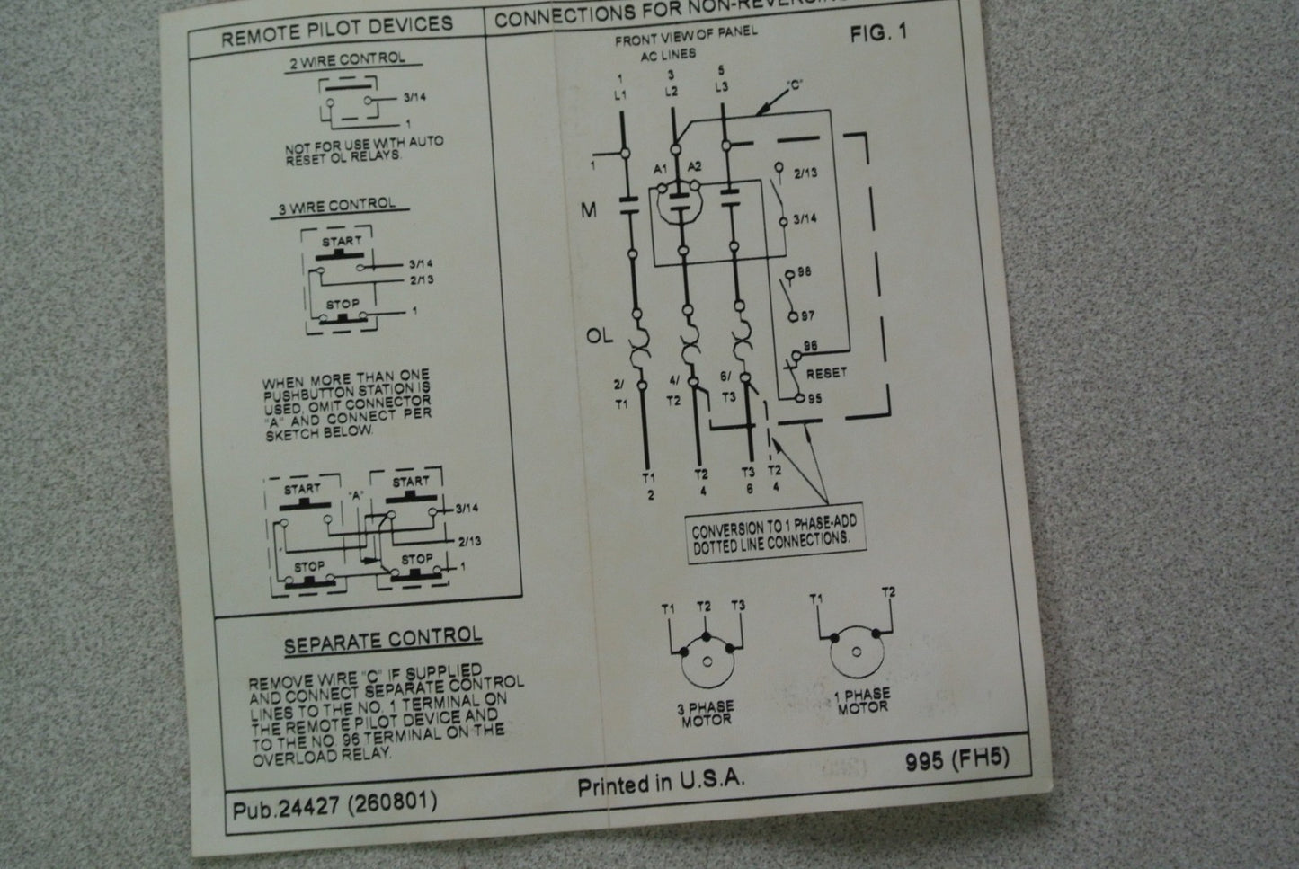 CUTLER-HAMMER ECE05B1AAA - NON-REVERSING MAGNETIC STARTER - NEW SURPLUS