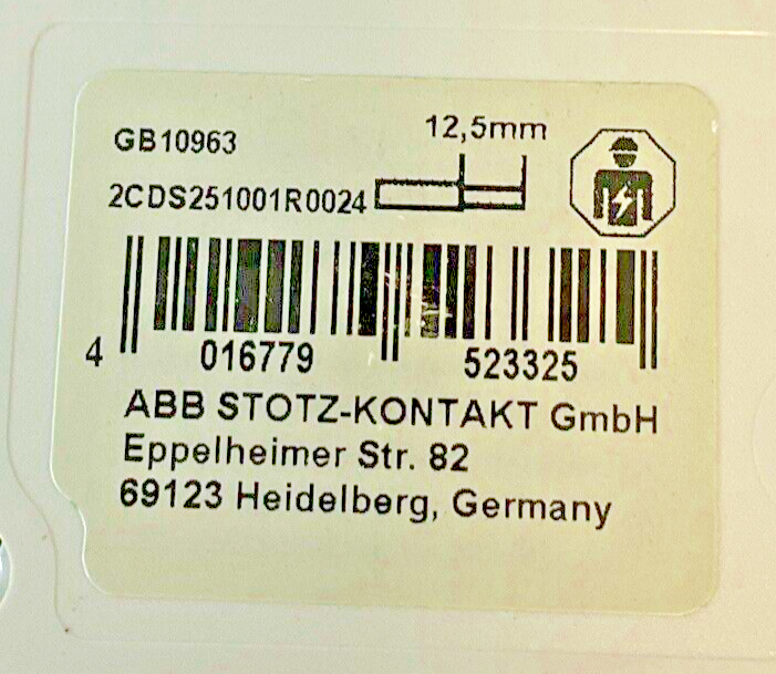 ABB 2CDS251001R0024(2) C2, 2CDS251001R0014 C4 CIRCUIT BREAKER 230/400V *LOTOF3*