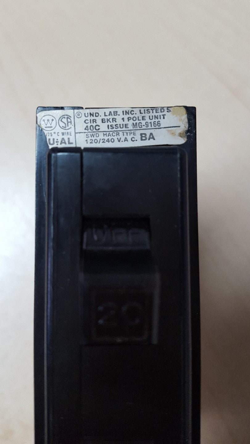 Westinghouse 1 pole 20 amp 120v breaker quicklag