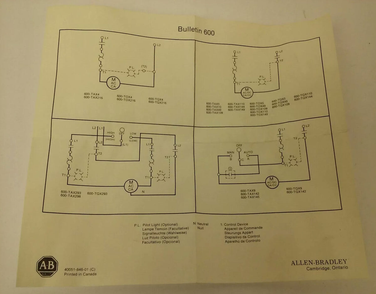 ALLEN BRADELY 600-TQX110 SER.B, MANUAL MOTOR STARTER 240V, NO KEY