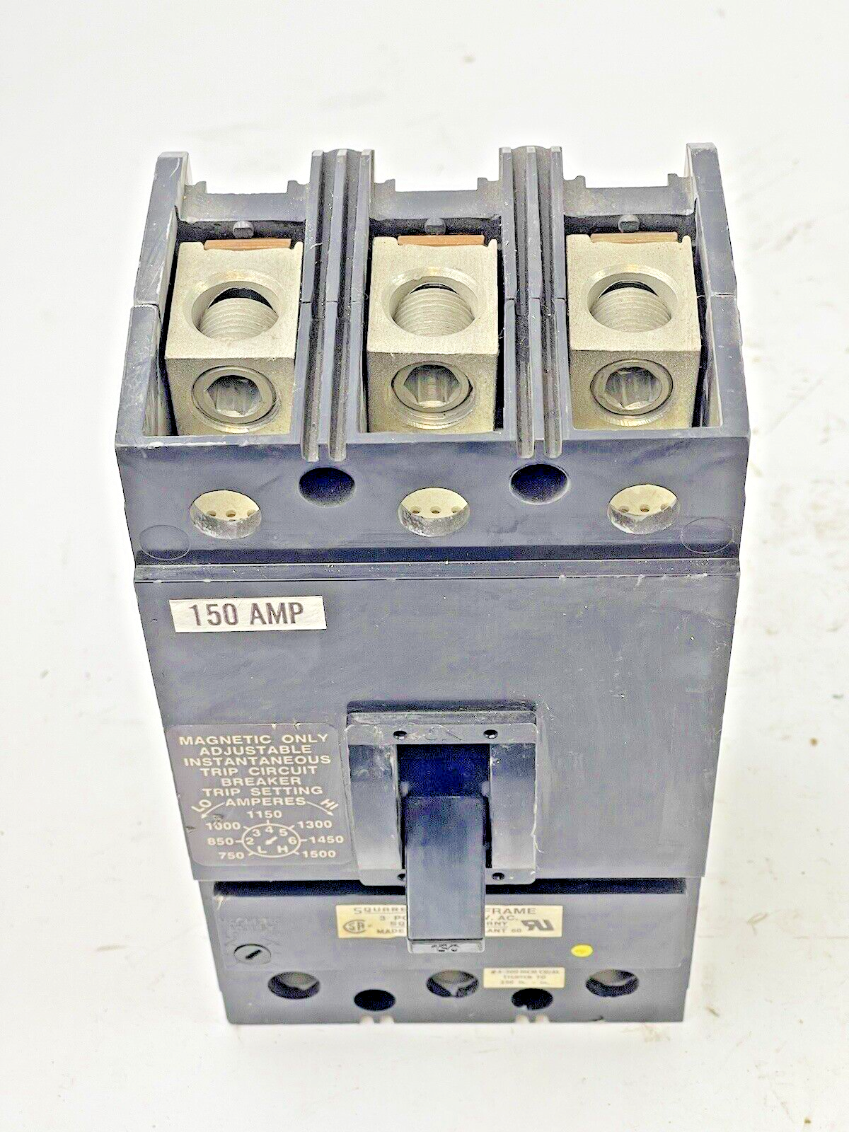 SQUARE D - KAL-3615026M - MAGNETIC CIRCUIT BREAKER - 150 AMP, 3 POLE, 600 VAC