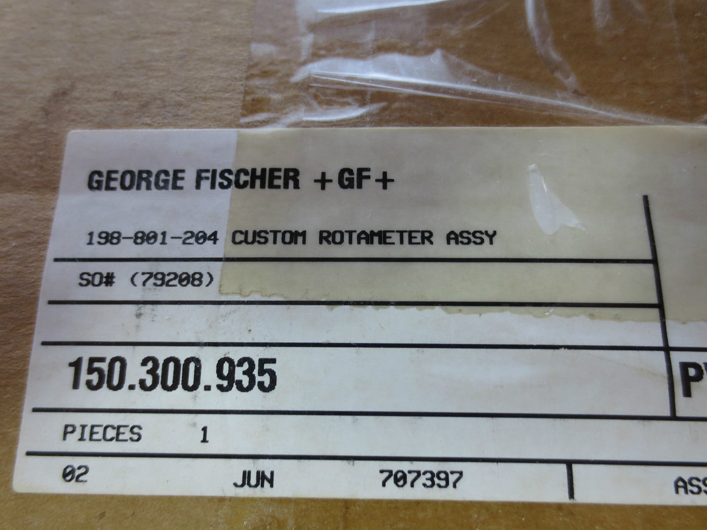 GEORGE FISCHER 150-300-935 / 198-801-203 CUSTOM ROTAMETER ASSY - in SEALED BOX