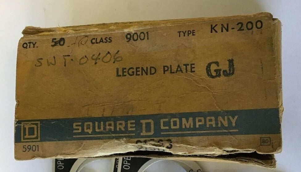SQUARE D LEGEND PLATE 9001 KN-200 "CLOSE/STOP/OPEN" ***LOTOF23***