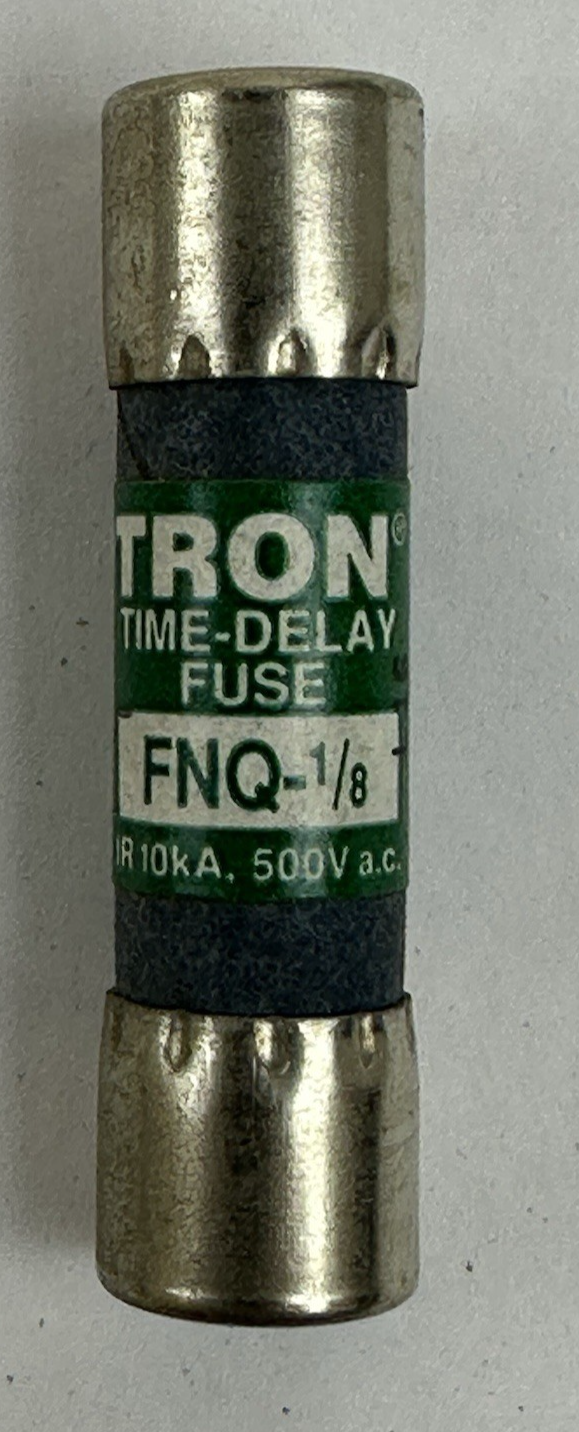 BUSSMANN TRON FNQ-1/8 1/8 AMP 500VAC TIME-DELAY FUSES – LOT OF 10