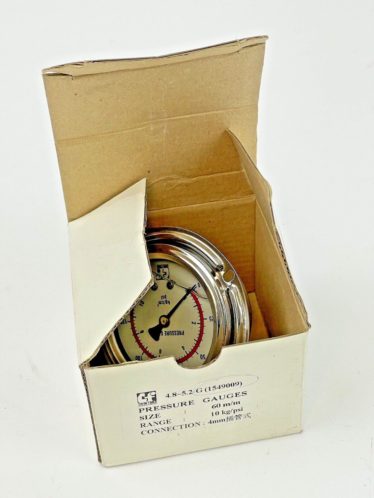 CHIN FONG - 1549009 - PRESSURE GAUGE - 60mm DIAMETER, 4mm NPT BM, 0-150 PSI