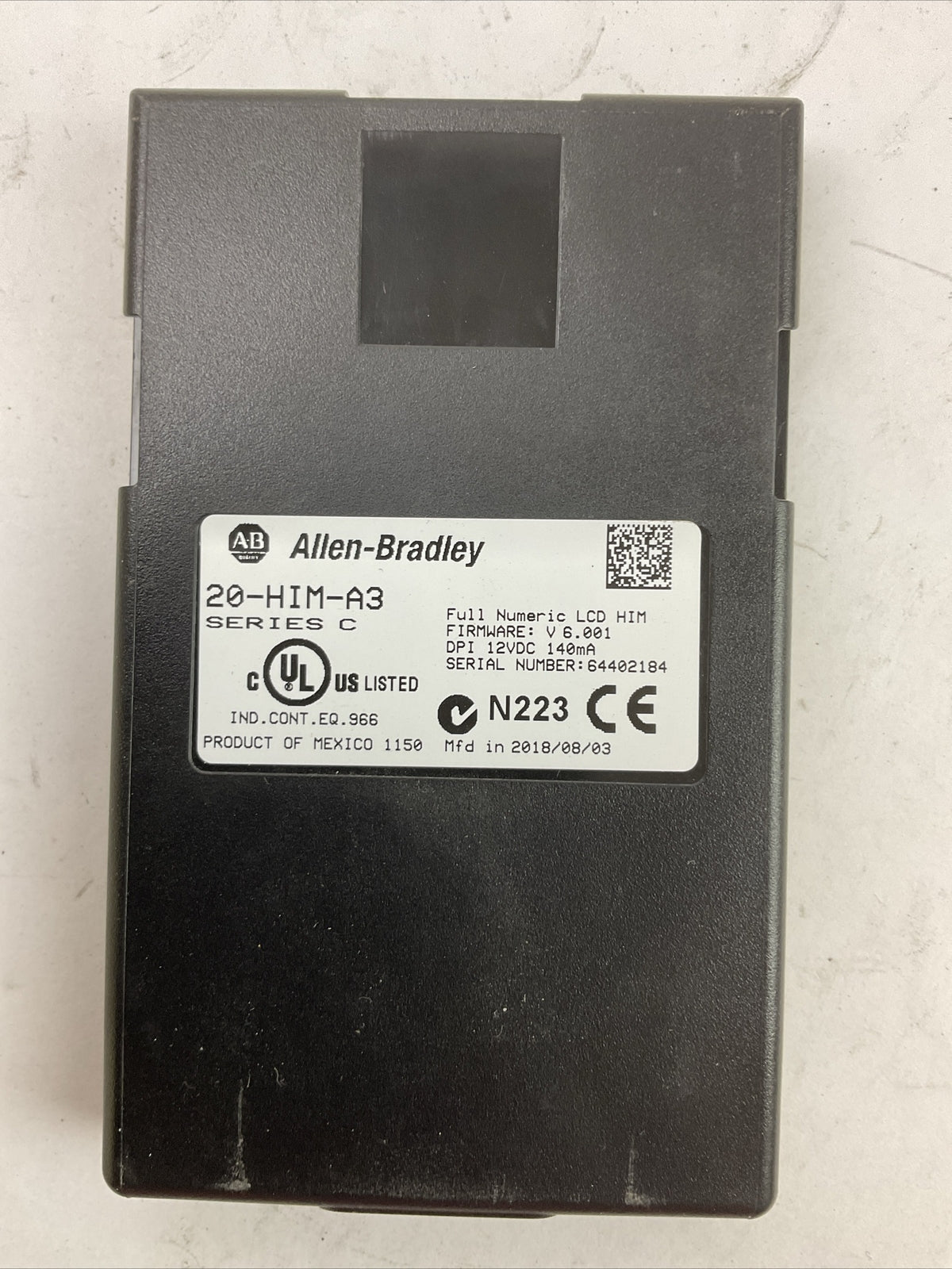 ALLEN BRADLEY 20AD014A3AYNANC0 AC DRIVE SER A FIRMWARE 5.001 20-HIM-A3 FW V6.001