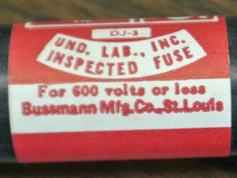 LOT of 10 / BUSS 60003 ONE-TIME FUSE / 3A / 600V / NEW SURPLUS