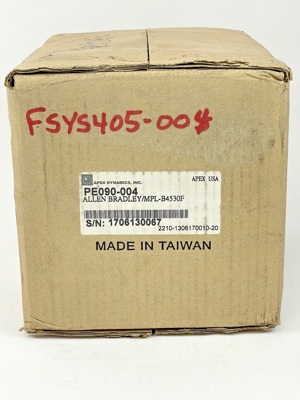 APEX DYNAMICS - PE090- PLANETARY GEARBOX FOR ALLEN BRADLEY MPL-B4530F-4:1 RATIO