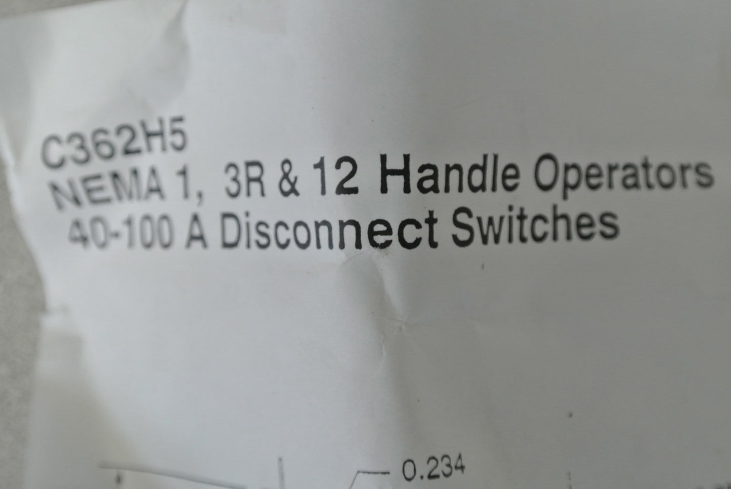 CUTLER-HAMMER C362H5 HANDLE OPERATOR / SWITCH LEVER / NEW SURPLUS