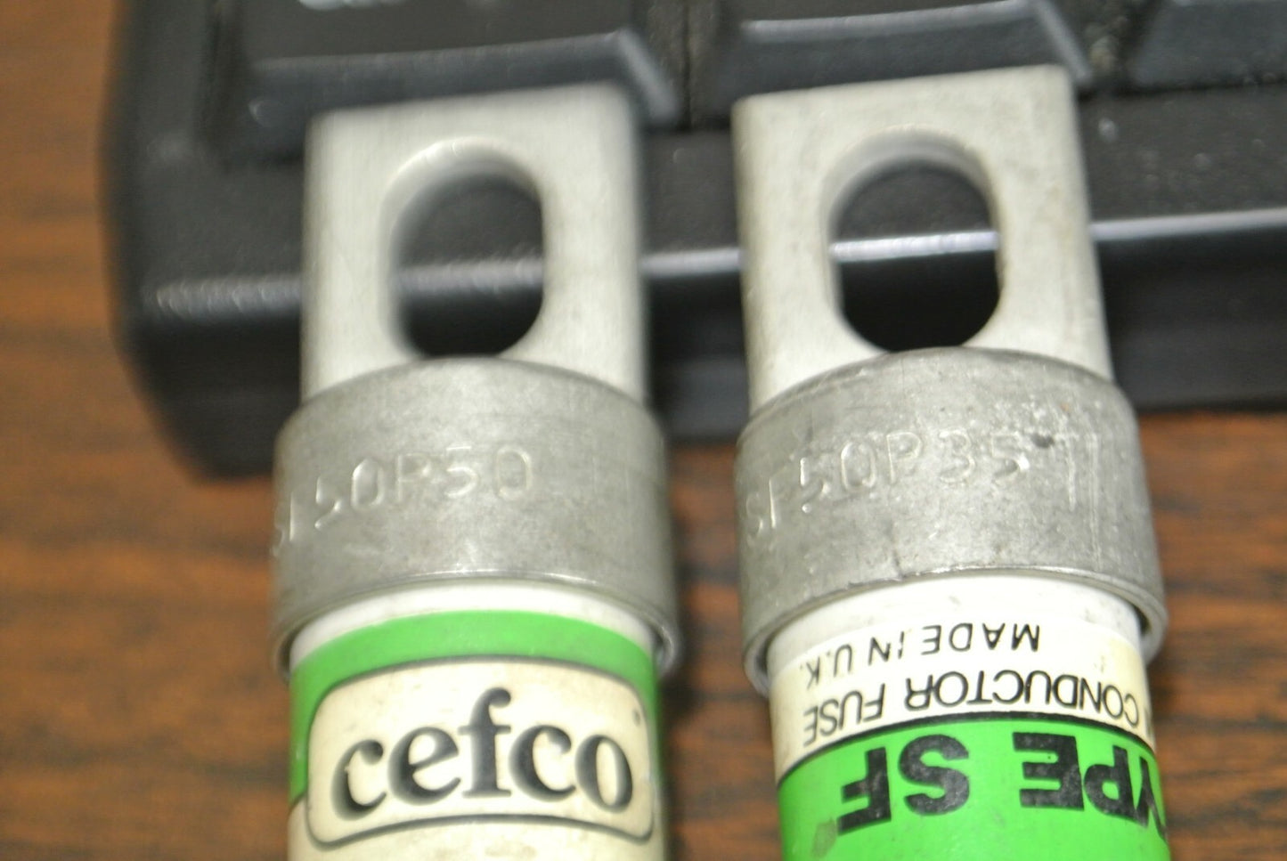 LOT of 2 CEFCO SEMICONDUCTOR FUSES / 1 ea. SF50P35 & SF50P50 / NEW SURPLUS