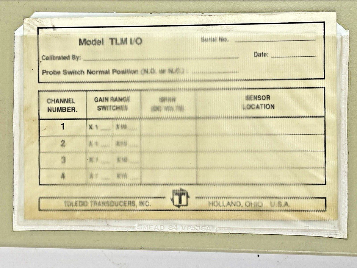 TOLEDO TRANSDUCERS - TLM-1 - TLM I/O LOAD MODULE - .1A@120VAC, .05A@240VAC