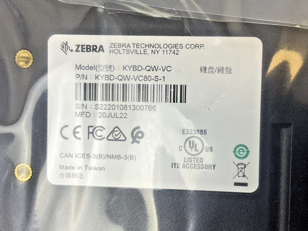 ZEBRA KYBD-QW-VC80-S-1 HEATED KEYBOARD