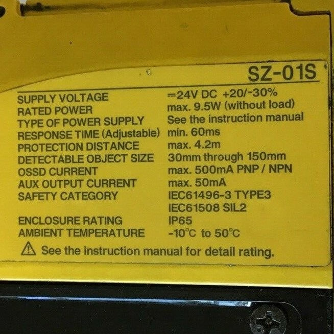 KEYENCE SZ-01S SAFETY LASER SCANNER 24VDC 9.5W ***PARTS***