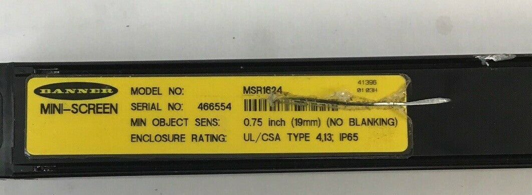 BANNER MSR1624 MINI-SCREEN LIGHT CURTAIN RECEIVER