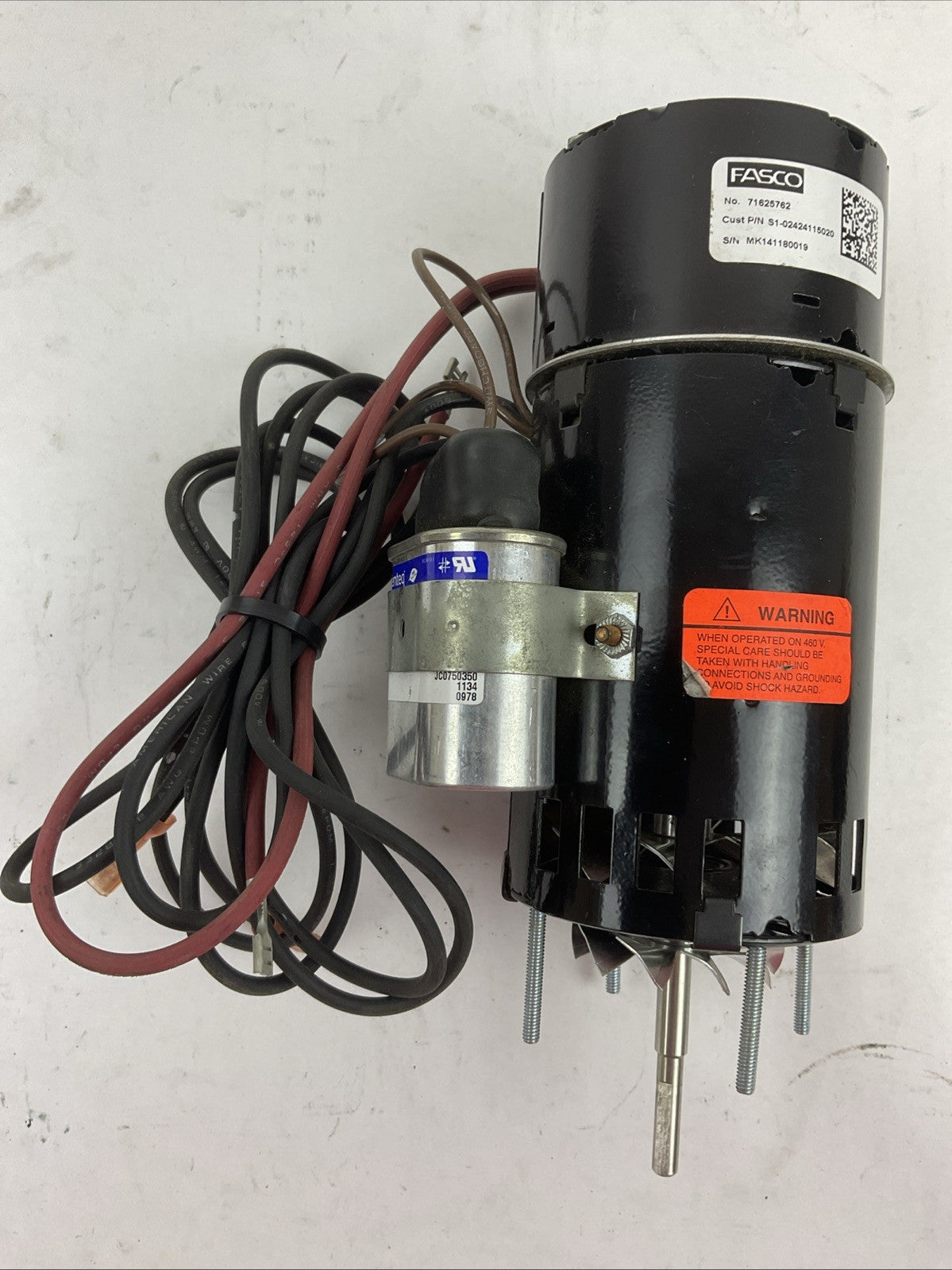 YORK FASCO S1-02424115020 VENTER MOTOR 460V 60HZ 0.16A 3400RPM 1/20HP
