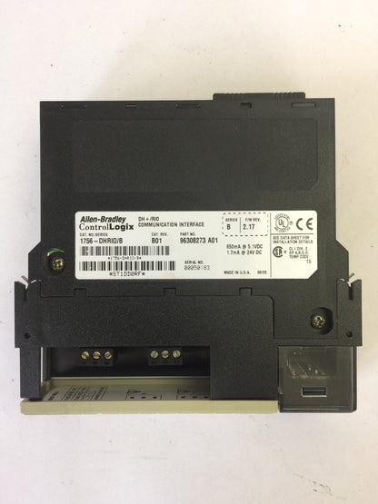 ALLEN BRADLEY 1756-DHRIO SER B DH+/RIO COMMUNICATION INTERFACE CAT REV B01 F/W