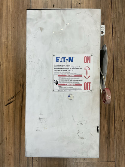 EATON DH363URK 600VAC 100HP 100A 250VDC 20HP NON-FUSIBLE SAFETY SWITCH TYPE 3R