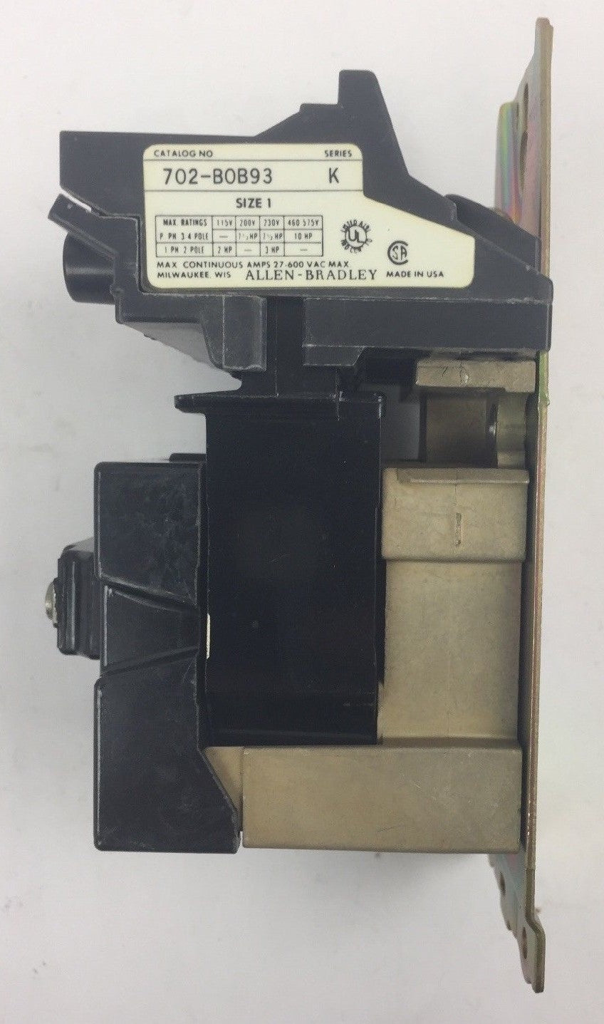 ALLEN BRADLEY 702-B0B93 AC CONTACTOR SER K SIZE 1 27 AMP 480V 60HZ 440V 50 HZ