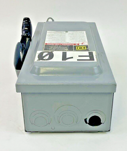 SQUARE D H361 FUSIBLE SER.F05 DISCONNECT SWITCH 30A 600VAC 600VDC