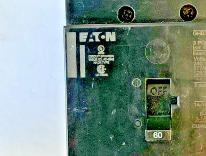 EATON GHB3060 CIRCUIT BREAKER 3POLE 60A 50/60HZ 240VAC