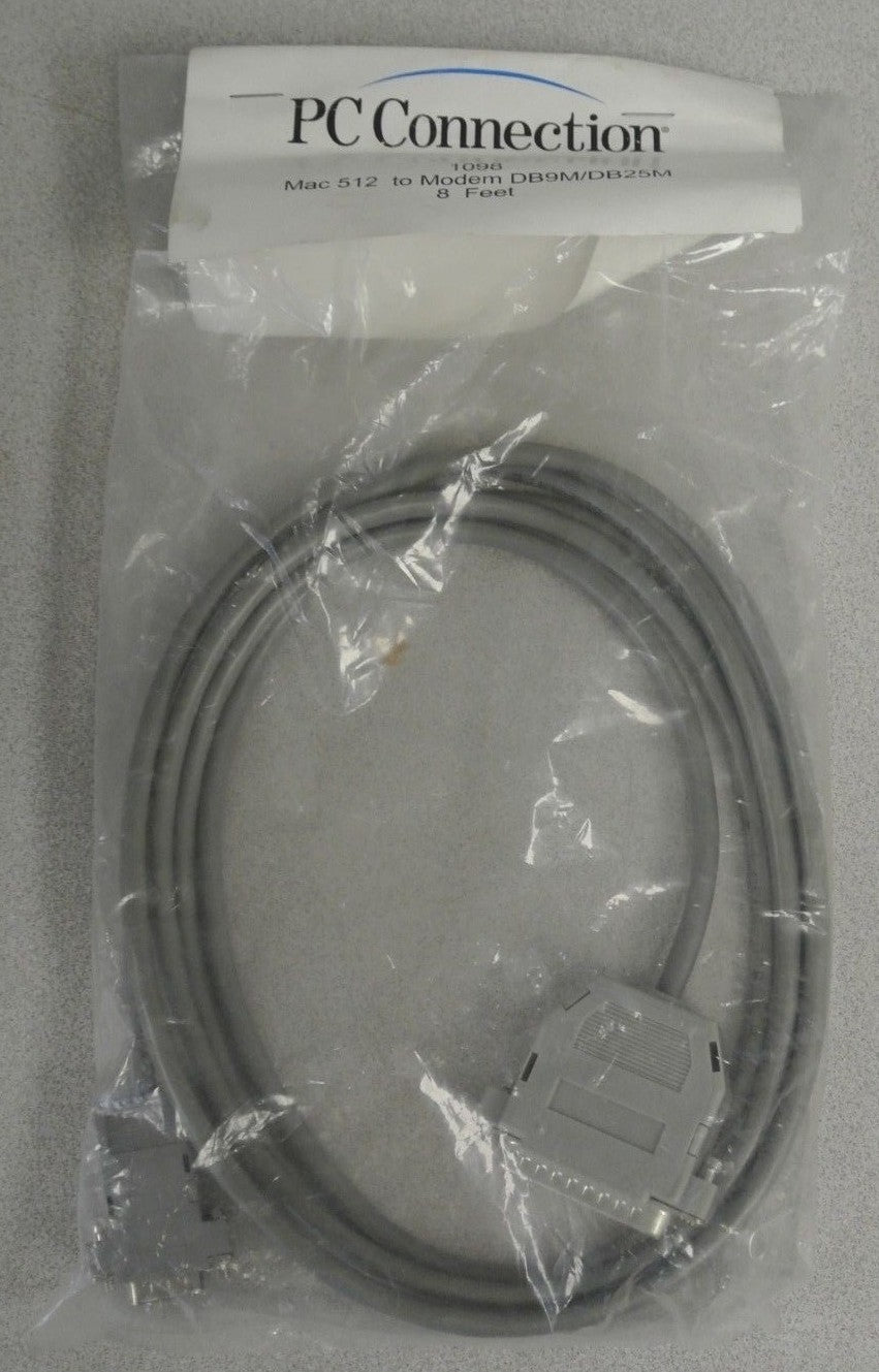 PC CONNECTION 1098 / MAC 512 to MODEM DB9M / DB25M 8 ft / NEW SURPLUS