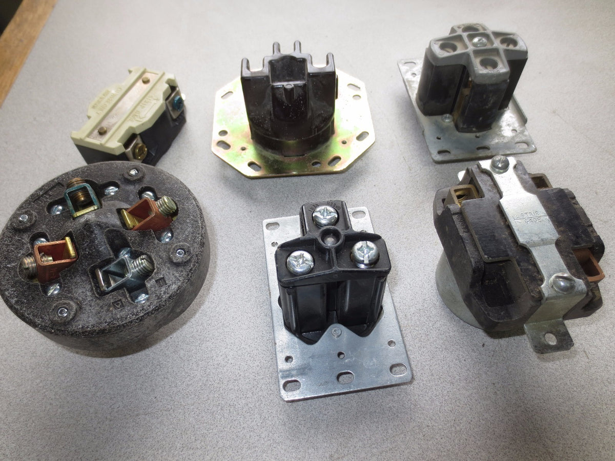 MIXED LOT - PLUG & RECEPTACLES - HUBBELL, LEVITON, PASS & SEYMOUR, GE - LOT of 6