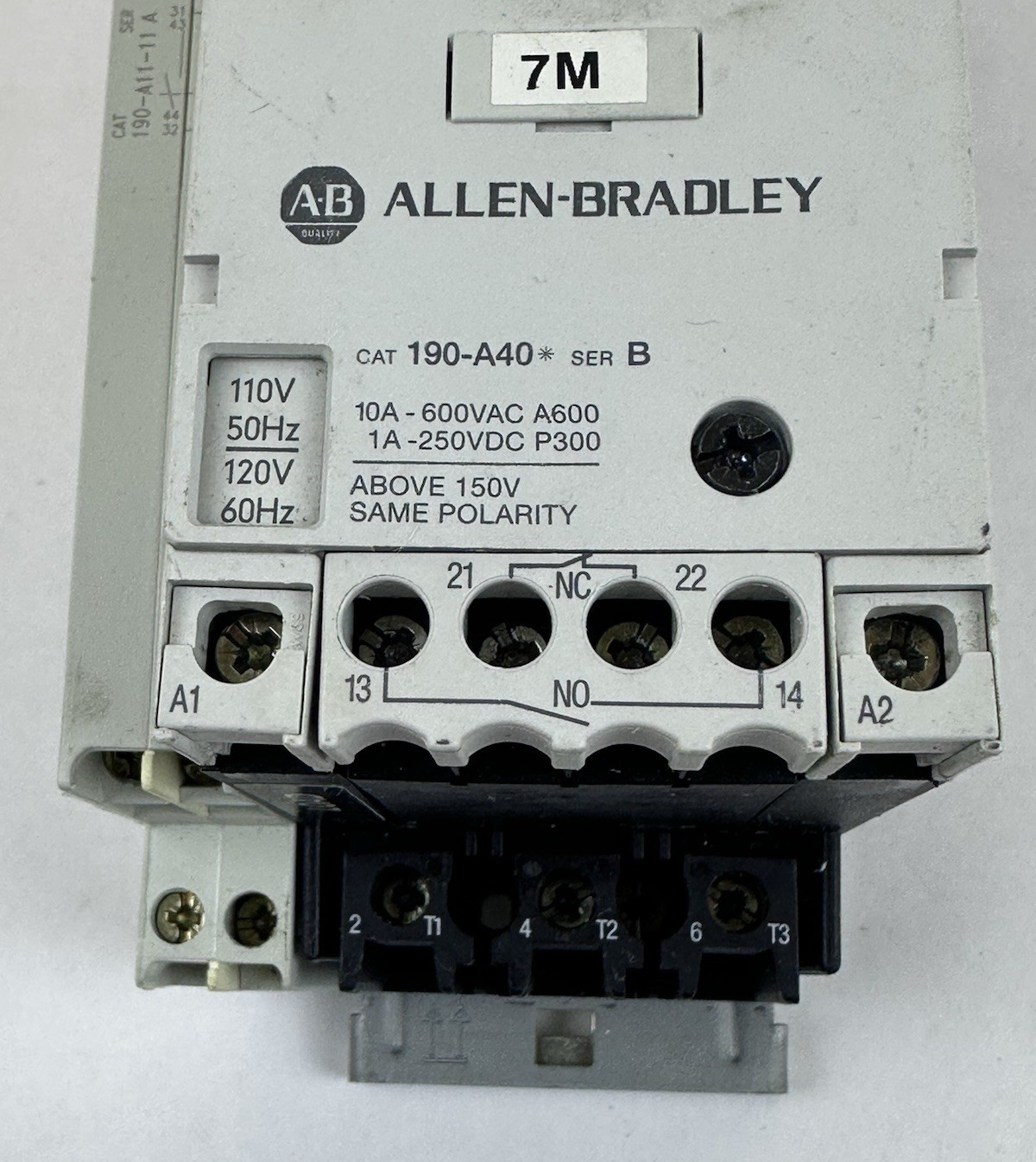 ALLEN BRADLEY 190-CPS40 SERIES A STARTER SYSTEM W/ 190-P024 TRIP 190-A40 120V