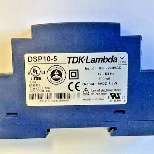 TDK-LAMBDA DSP10-5 POWER SUPPLY 240VAC 47-63HZ 5VDC 7.5W