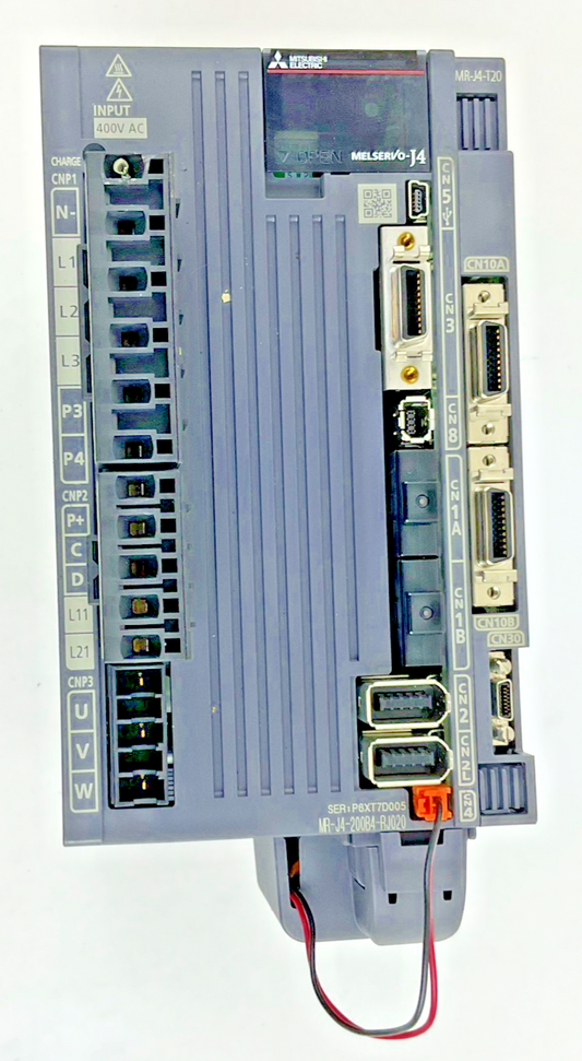 MITSUBISHI MR-J4-200B4-RJ020 AC SERVO 2KW 480V 5.1A/ MR-J4-T20 MR-BAT6V1SET